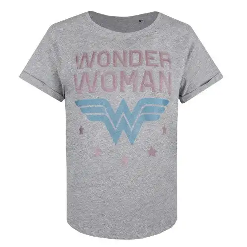 Wonder Woman Womens/Ladies Star Logo Heather T-Shirt