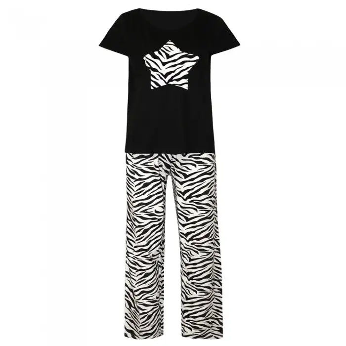 Womens/Ladies Zebra Print Pyjama Set